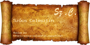 Szűcs Celesztin névjegykártya